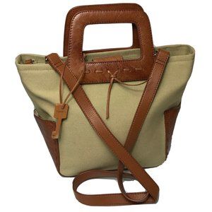 Fossil Canvas Leather Trim Handbag Shoulder Crossbody Bag Purse Style #75082